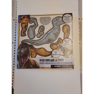 Tara Toys Jurassic World Dominion: Wood Dinosaur Activity Set With Wood Box NEW
